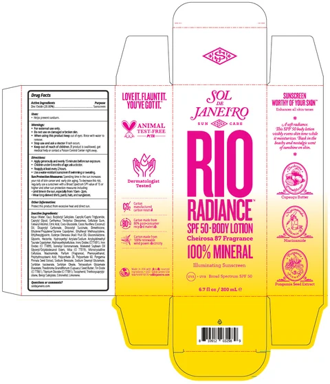 Sol de Janiero Rio Radiance SPF 50 Body 포장