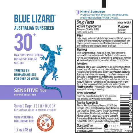 Blue Lizard Sensitive Face Sunscreen 포장