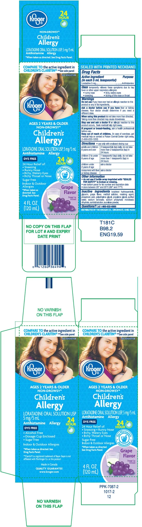 Childrens LoratadineSugar Free packaging