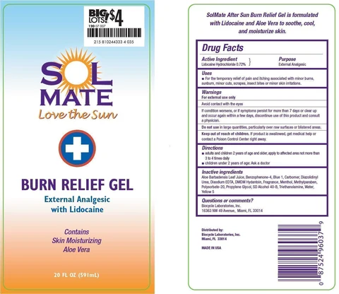 SolmateBurn Relief Gel packaging