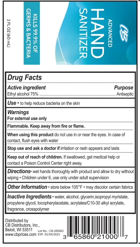 CB Advanced Hand Sanitizer packaging