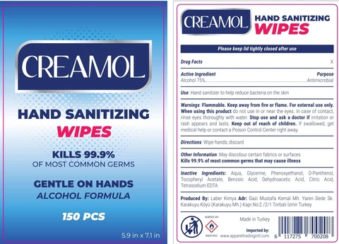 Creamol Alcohol Wipes 포장