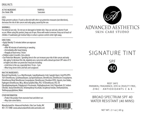 Signature Tint SPF 40 포장