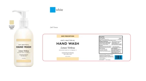 BODY PRESCRIPTIONS ANTIBACTERIAL HAND WASH Lemon Verbena 포장
