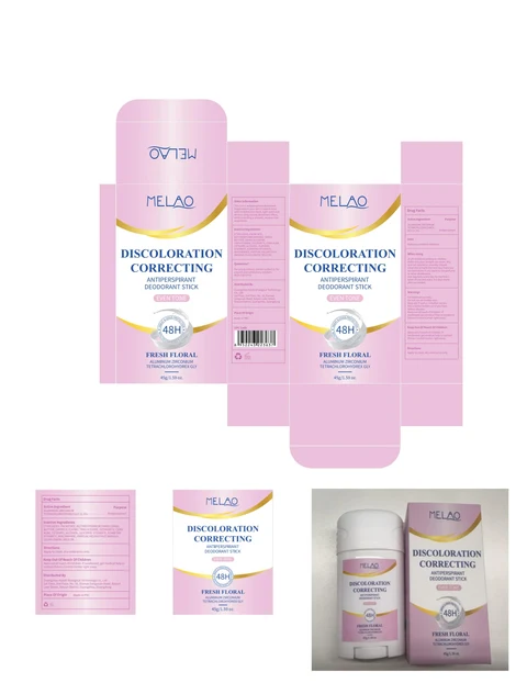 MELAO Discoloration Correcting Antiperspirant Deodorant Stick (fresh floral) 포장