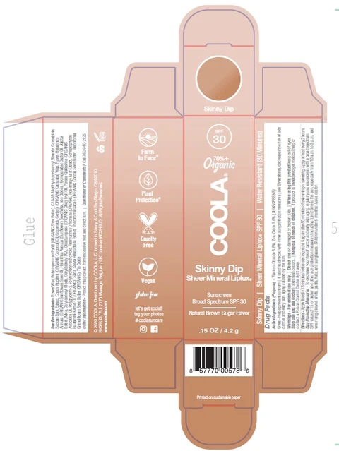 COOLA Mineral Liplux Lip Balm SPF 30 Skinny Dip packaging
