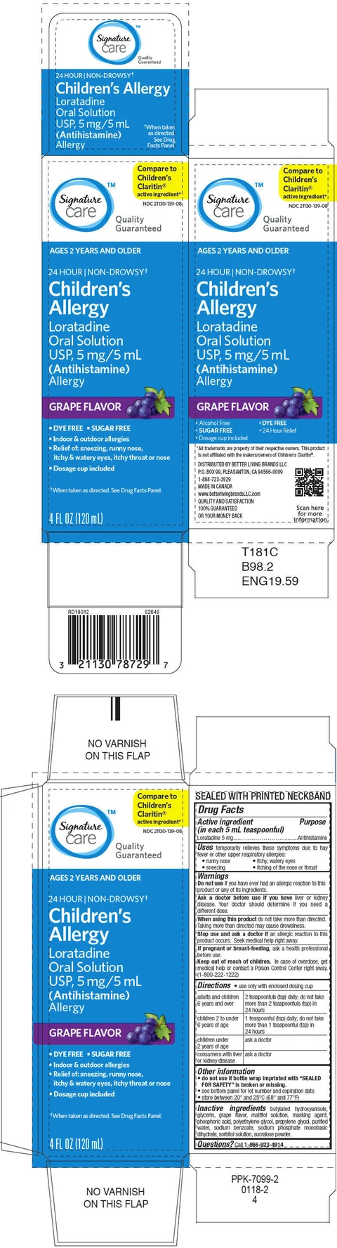 Childrens LoratadineSugar Free packaging