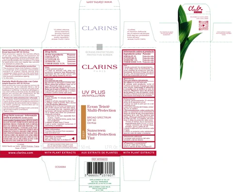 CLARINS UV PLUS ANTI-POLLUTION SUNSCREEN MULTI-PROTECTION BROAD SPECTRUM SPF 50 Oil-Free -DEEP 포장