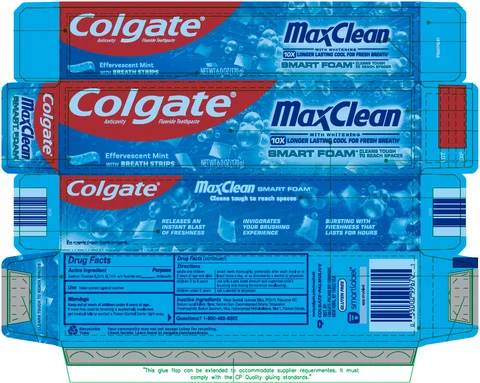Colgate MaxClean with Whitening Smartfoam 포장