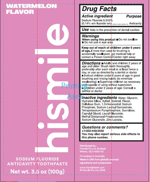 Watermelon Flavor Sodium Fluoride Anticavity Toothpast packaging