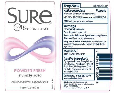 Sure Invisible Solid Powder Scent 포장