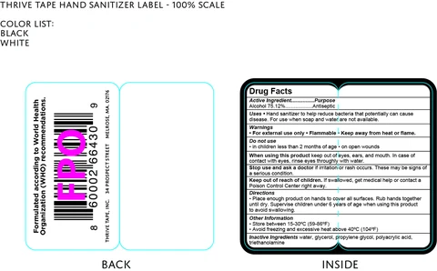 Thrive Tape Hand Sanitizer packaging