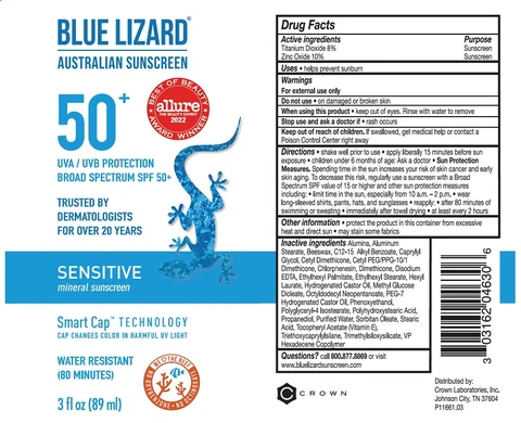 Blue Lizard Sensitive SPF 50 Sunscreen 포장