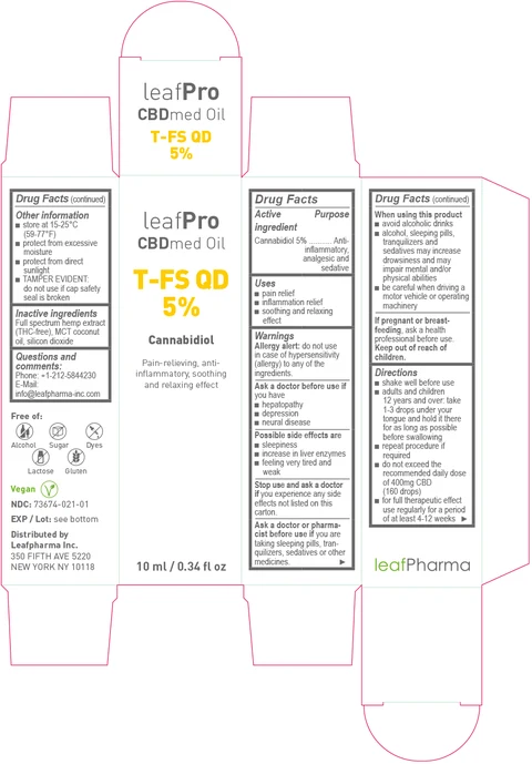 leafPro CBDmed Oil T-FS QD 5% 포장