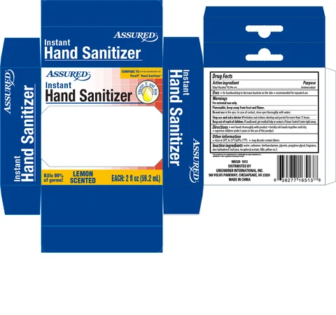 Assured Instant Hand Sanitizer Lemon2 pk 포장