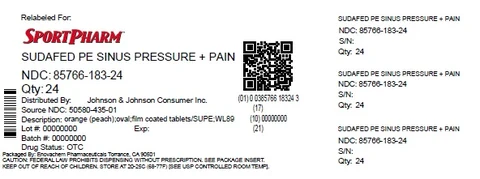 Sudafed PE Sinus Pressure Plus Pain 포장