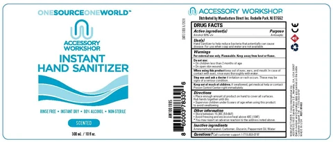 Accessory Workshop Instant Hand Sanitizer packaging