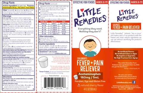 Little Remedies Childrens Fever Pain Reliever packaging