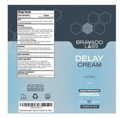 Bravado Labs Delay Cream packaging