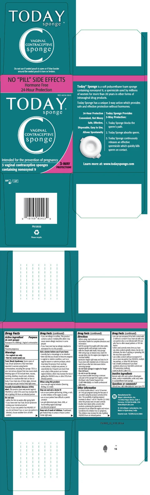 Today Vaginal Contraceptive packaging