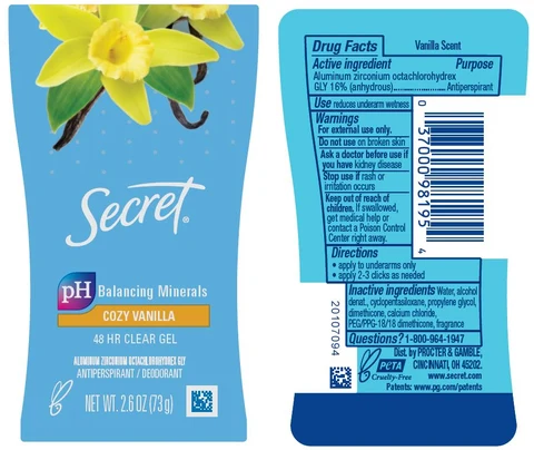 Secret Cozy Vanilla Clear 포장