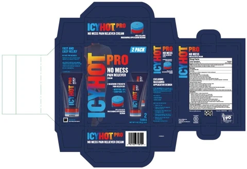 PRINCIPAL DISPLAY PANEL ICY HOT PRO NO MESS Pain reliever Cream 2 Pack NET WT 3 OZ (85 g)