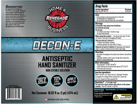 Decon-E Antiseptic Hand Sanitizer 포장