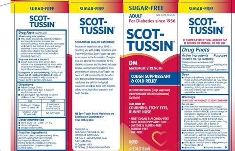 Scot-TussinDM SF Maximum Strength Cough Cold 포장