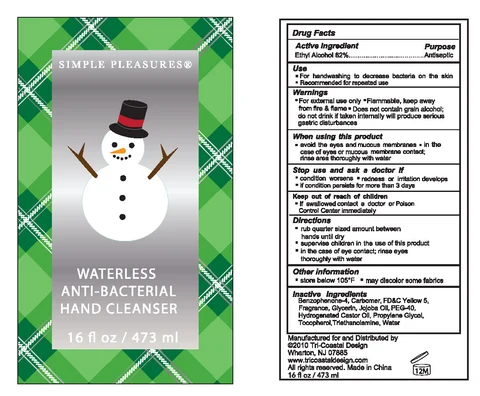 Waterless Anti-Bacterial Hand Cleanser packaging