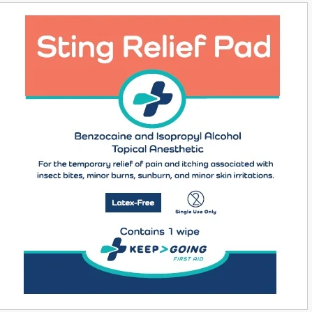 KeepGoing Sting Relief Pad 포장