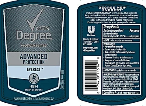 DegreeMen MotionSense Everest 48H Antiperspirant 포장
