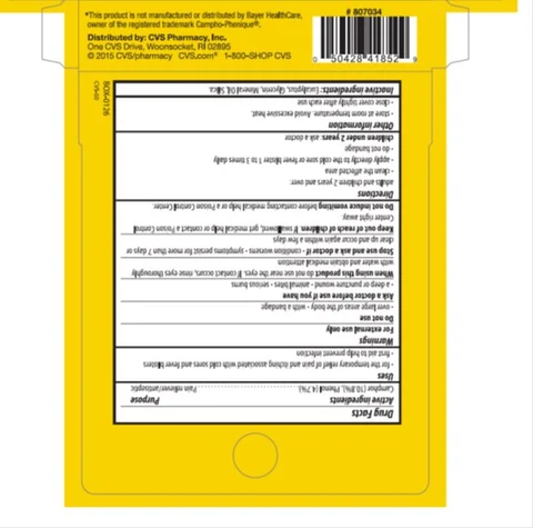 CVS Camphor Phenol Gel packaging