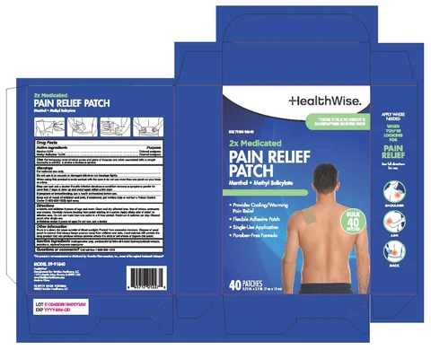 HealthWise Pain Relief Patch packaging