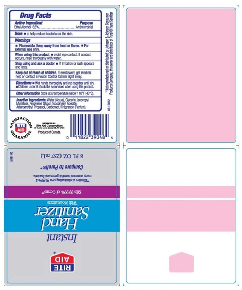 Rite Aid Instant Hand Sanitizer With Moisturizers packaging