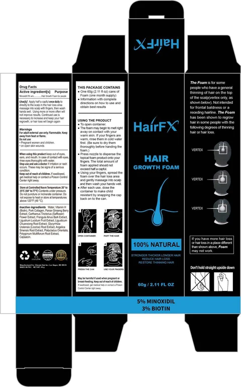 HAIRFX HAIR GROWTH FOAM packaging