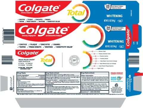 Colgate Total SF Whitening Gel 포장