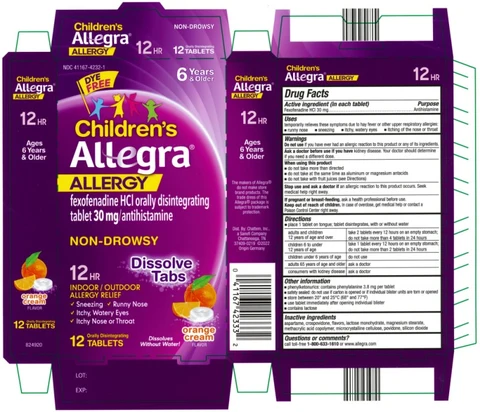 Childrens Allegra Allergy packaging