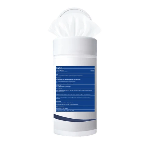 Antiseptic sanitizing wipes (0.13% Benzalkonium Chloride) 포장