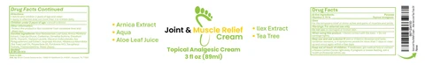 Joint and Muscle Relief packaging