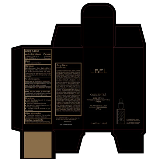 LBEL CONCENTRE BASE SERUM ANTIEDAD EFECTO LIFTING FPS 15 ANTI AGING LIFTING SERUM FOUNDATION SPF 15 CHAMPAGNE 170-N / LBEL CONCENTRE BASE SERUM ANTIEDAD EFECTO LIFTING FPS 15 ANTI AGING LIFTING SERUM FOUNDATION SPF 15 ALMENDRA 230-N / LBEL CONCENTRE BASE SERUM ANTIEDAD EFECTO LIFTING FPS 15 ANTI AGING LIFTING SERUM FOUNDATION SPF 15 LATTE 180-F / LBEL CONCENTRE BASE SERUM ANTIEDAD EFECTO LIFTING FPS 15 ANTI AGING LIFTING SERUM FOUNDATION SPF 15 BEIGE 220-C / LBEL CONCENTRE BASE SERUM ANTIEDAD EFECTO LIFTING FPS 15 ANTI AGING LIFTING SERUM FOUNDATION SPF 15 CAPUCCINO 310-C packaging