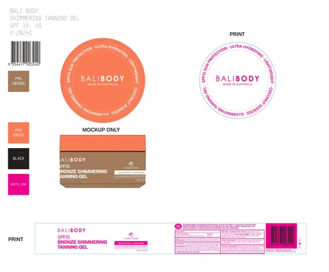 BaliBody SPF15 Bronze Shimmering Tanning Gel 포장
