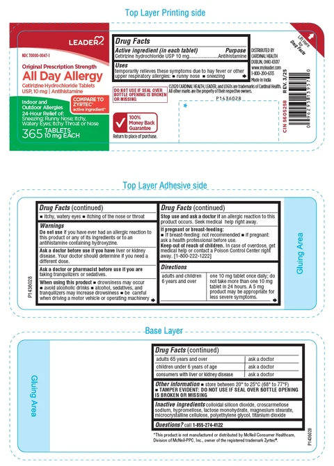 Cetirizine Hydrochloride 포장