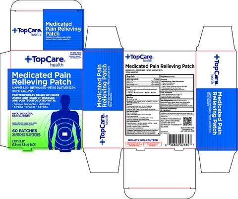 Topcare Medicated Pain Relieving Patch 60ct packaging
