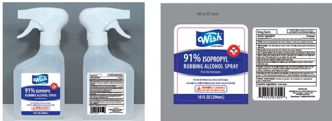 WISH 91% ISOPROPYL RUBBING ALCOHOL 포장