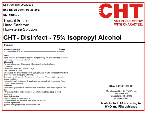 CHT Disinfect - Isopropyl Alcohol 75% 포장