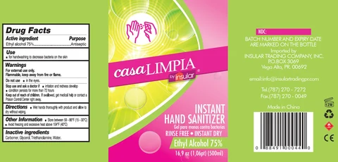 Casa Limpia by insular Instant Hand Sanitizer 포장
