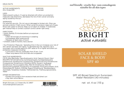 Solar Shield Face and Body SPF 40 포장
