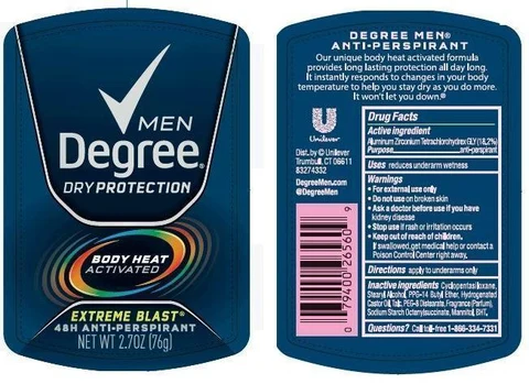 DegreeExtreme Blast Antiperspirant and Deodorant 포장