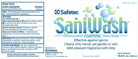 Saniwash Antimicrobial Foaming Hand 포장