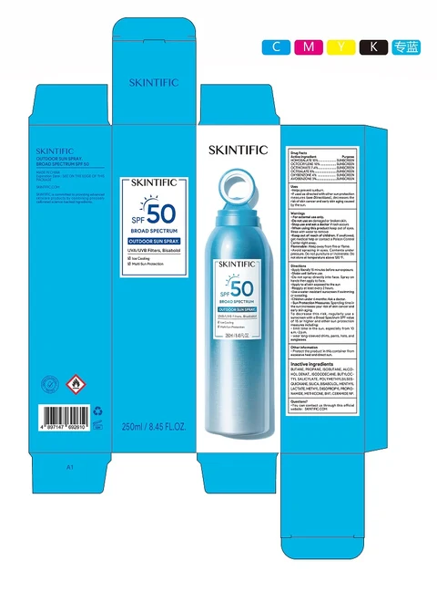 SKINTIFIC OUTDOOR SUN BROAD SPECTRUM SPF 50 포장